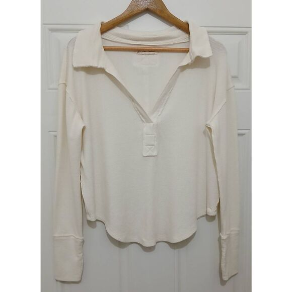 Free People Anakin Thermal Top Ecru White Size Small - Picture 4 of 10
